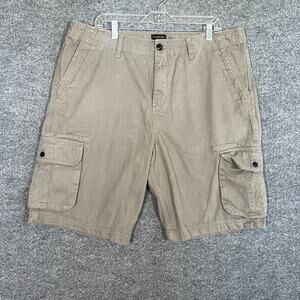 Quiksilver Shorts Mens 38 Beige Cargo Heavy Y2K Surf Skater Pockets Outdoors
